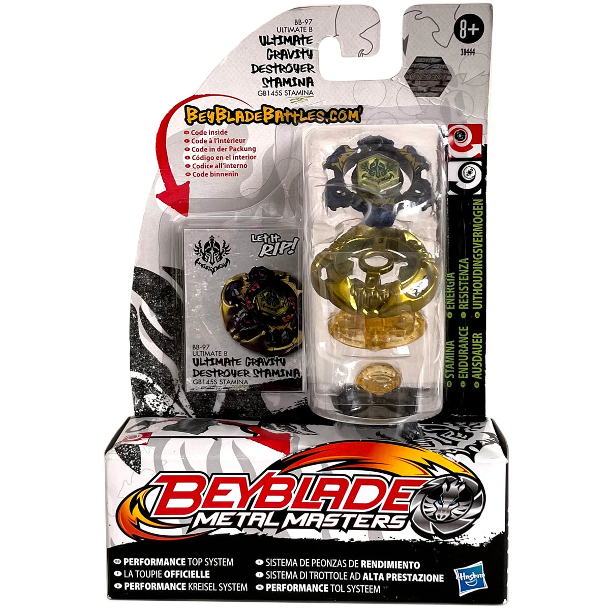 “PRE ORDER” Hasbro Beyblade Metal Masters— Gold Gravity Destroyer GB145S Stamina(Not Mint)