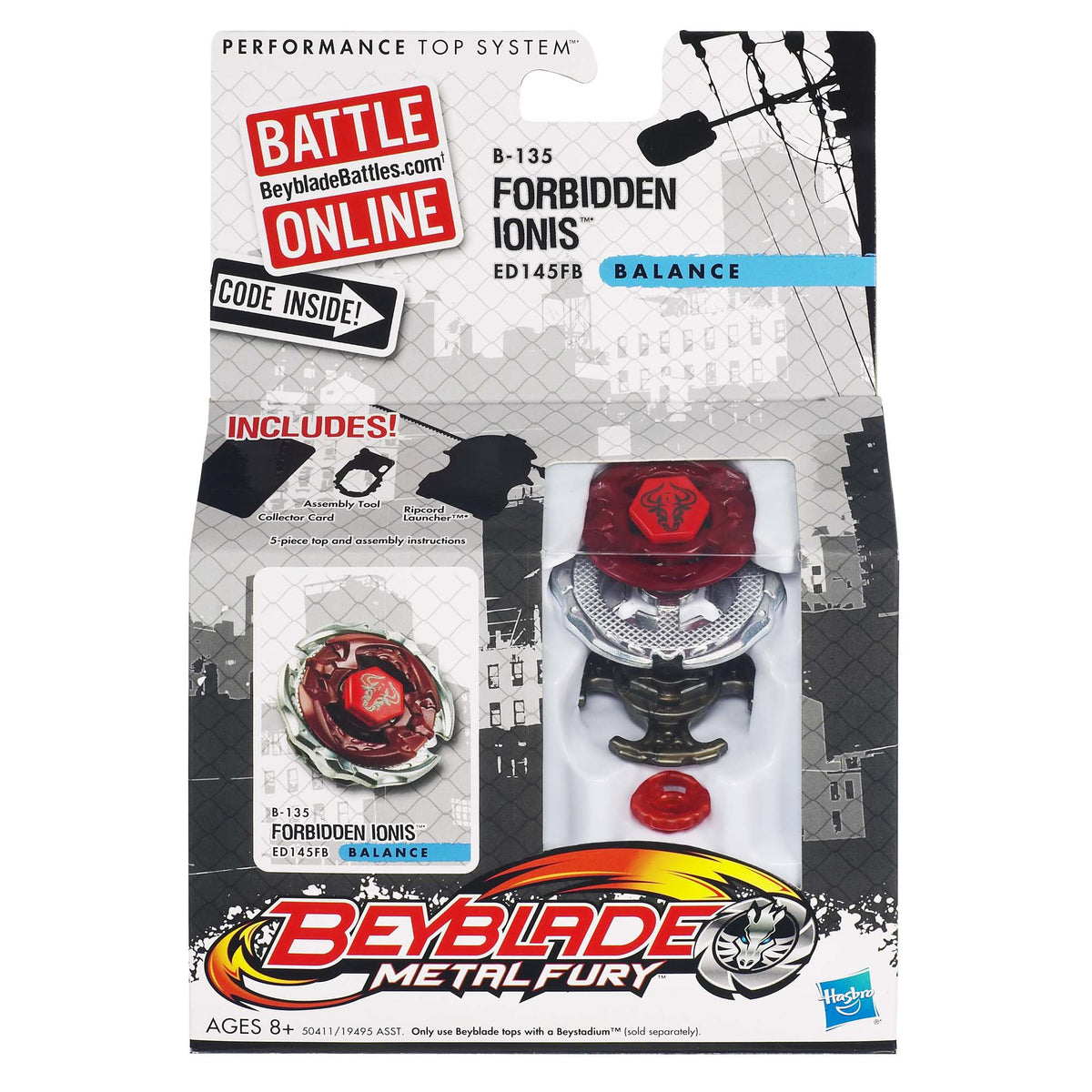 “PRE ORDER” Hasbro Beyblade Metal Fury— New Forbidden Ionis ED145FB